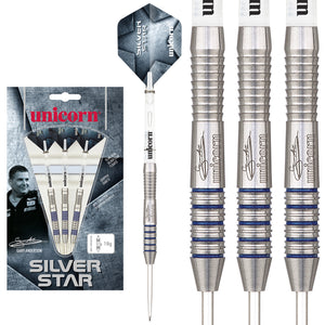 Unicorn Silver Star - Gary Anderson - The Flying Scotsman-  80% Tungsten Darts - 23g 25g