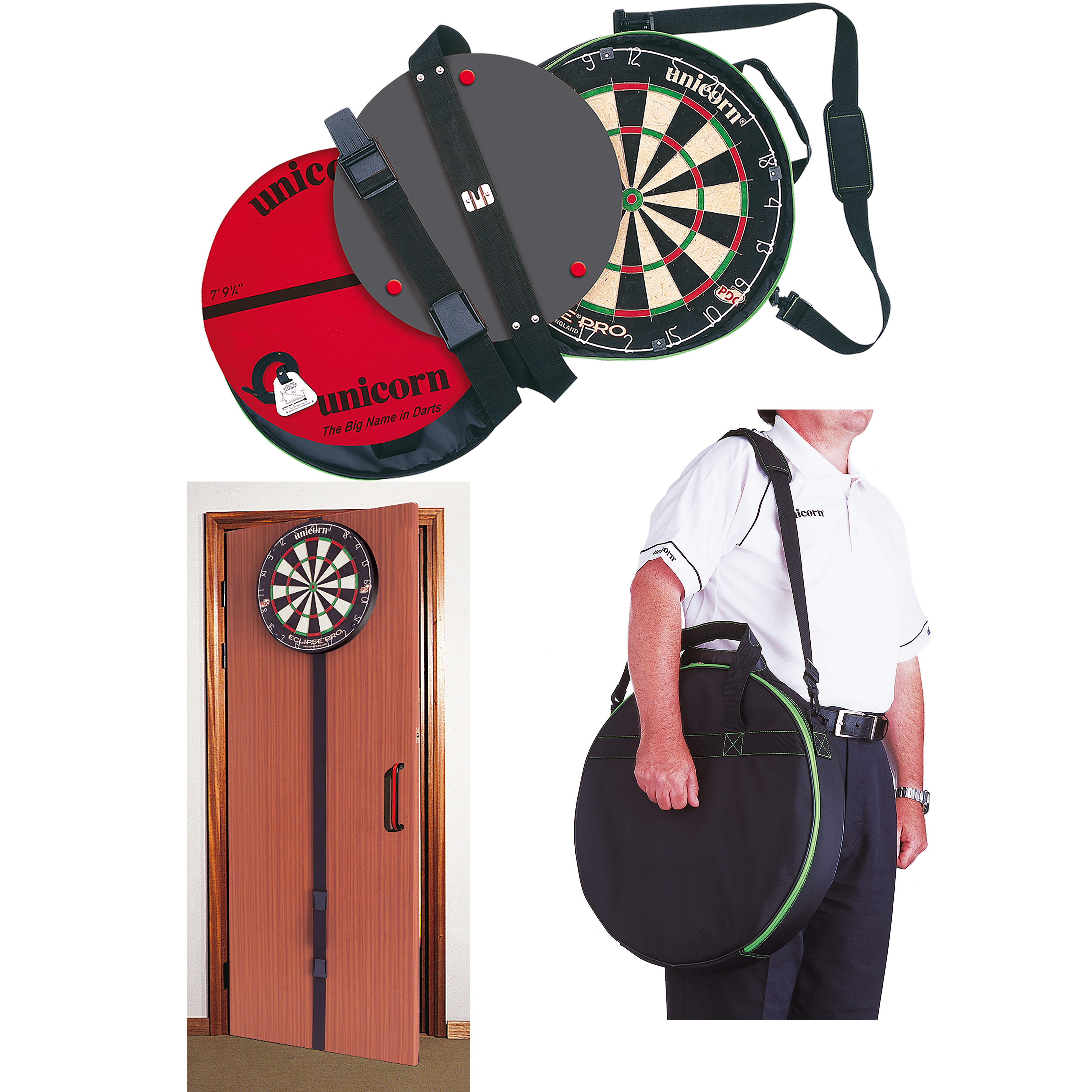 Unicorn On Tour - Portable Dartboard System - Includes Eclipse Pro Dartboard