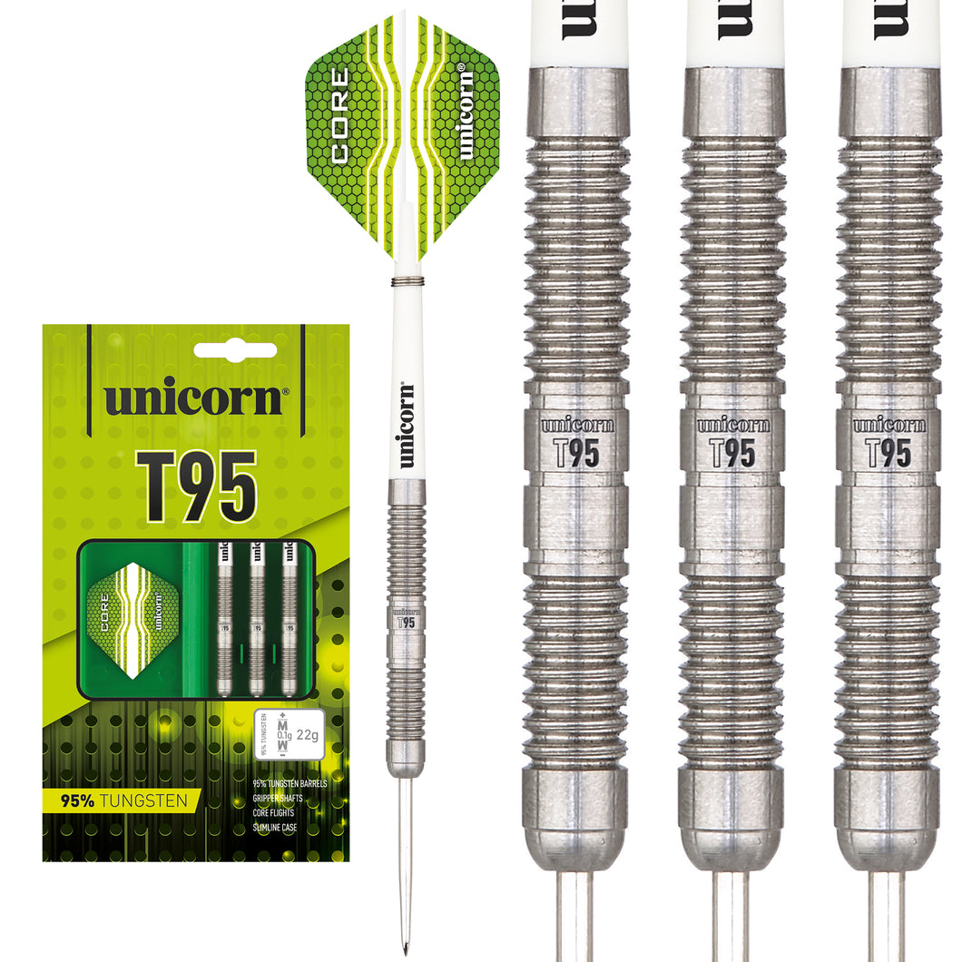 Unicorn T95 Core XL 95% Tungsten Darts - 26g 28g