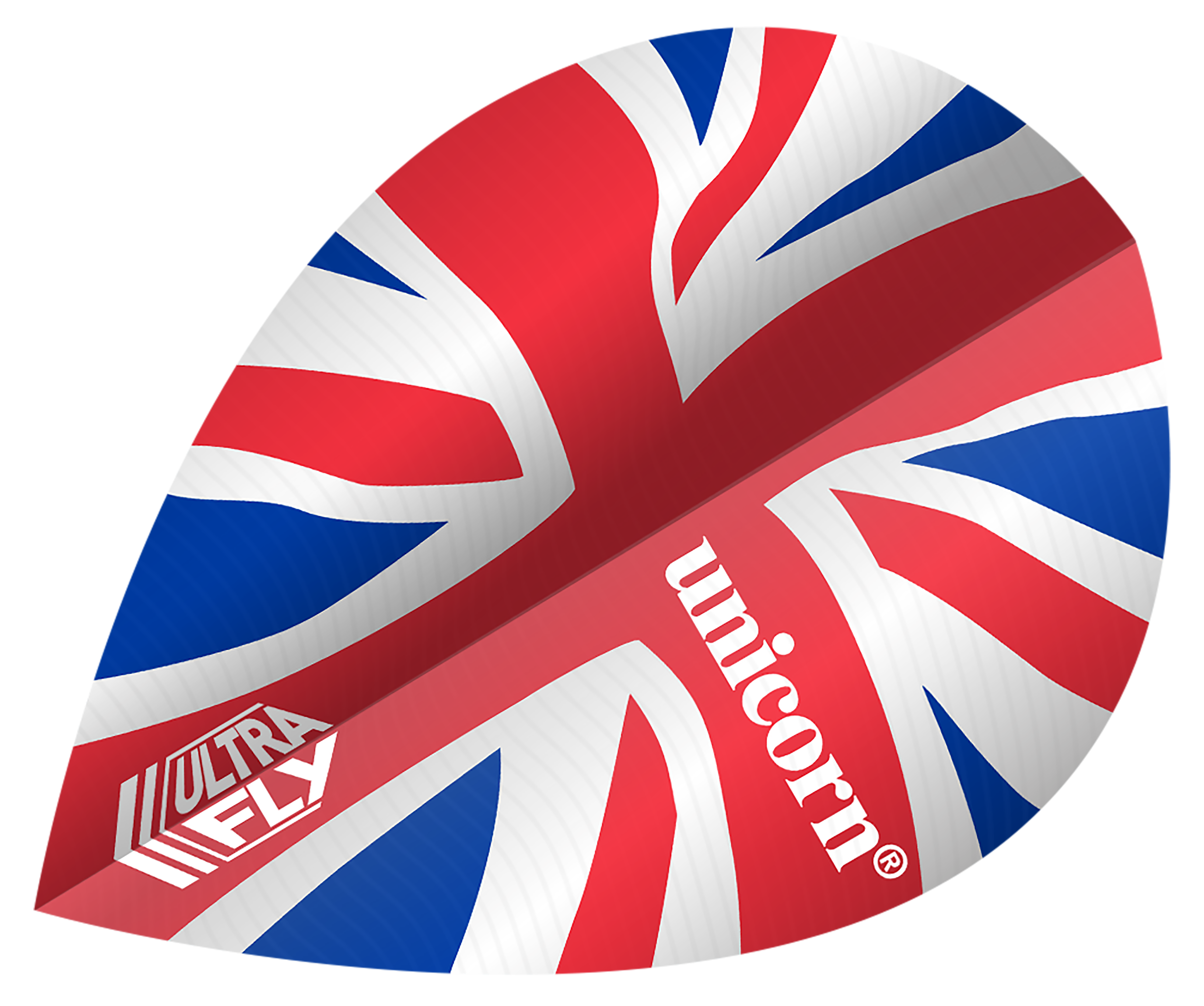 Unicorn Ultrafly Dart Flights - 100 Micron - Xtra Pear - Union jack - Wavy