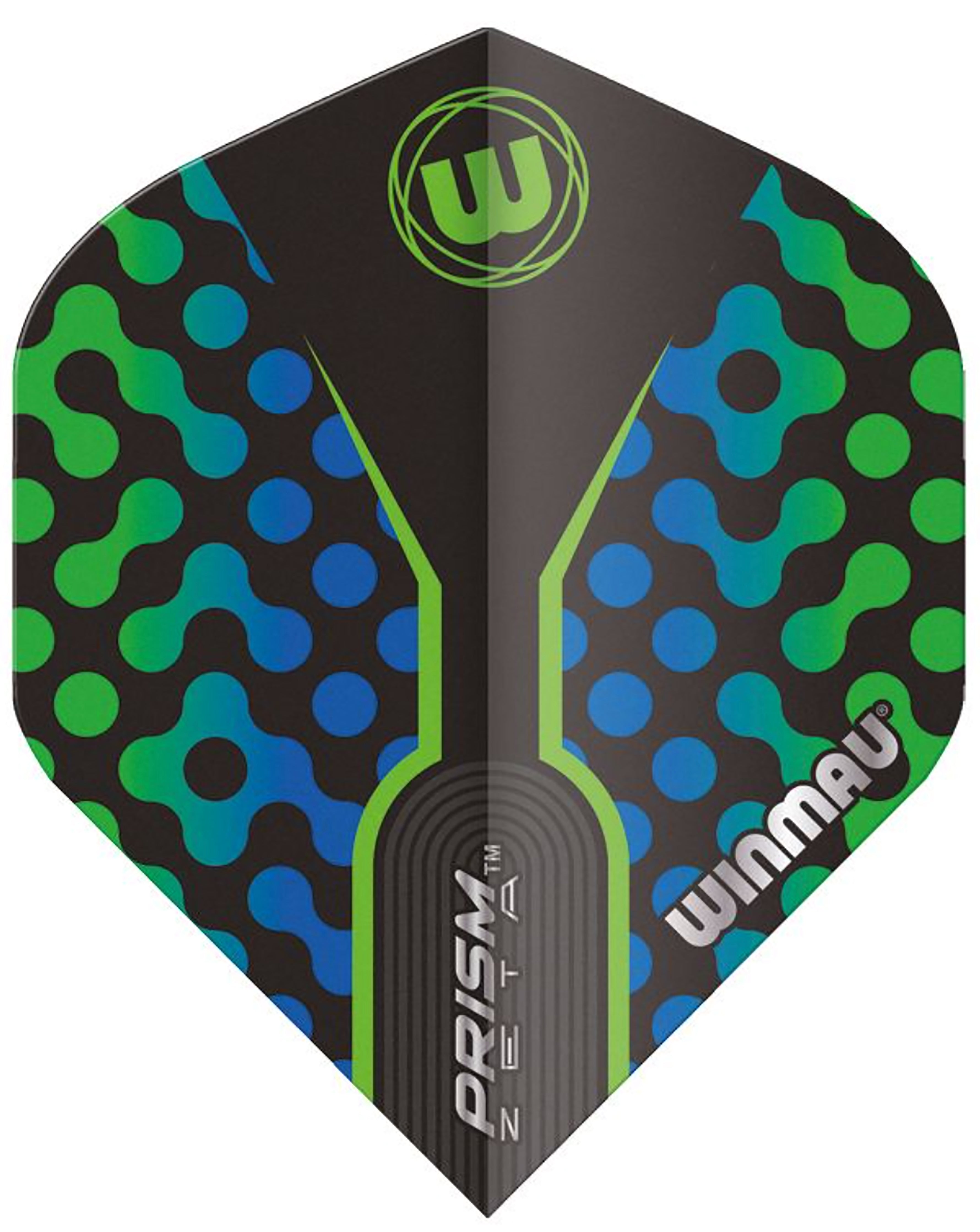 Winmau Prism Zeta - Standard Shape - Black Green & Blue Dart Flights