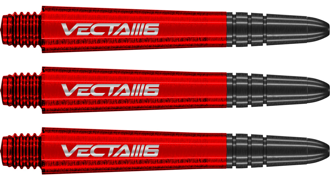 Winmau Vecta Dart Stems - Polycarbonate Base - Aluminium Top - Blade 6 - Red