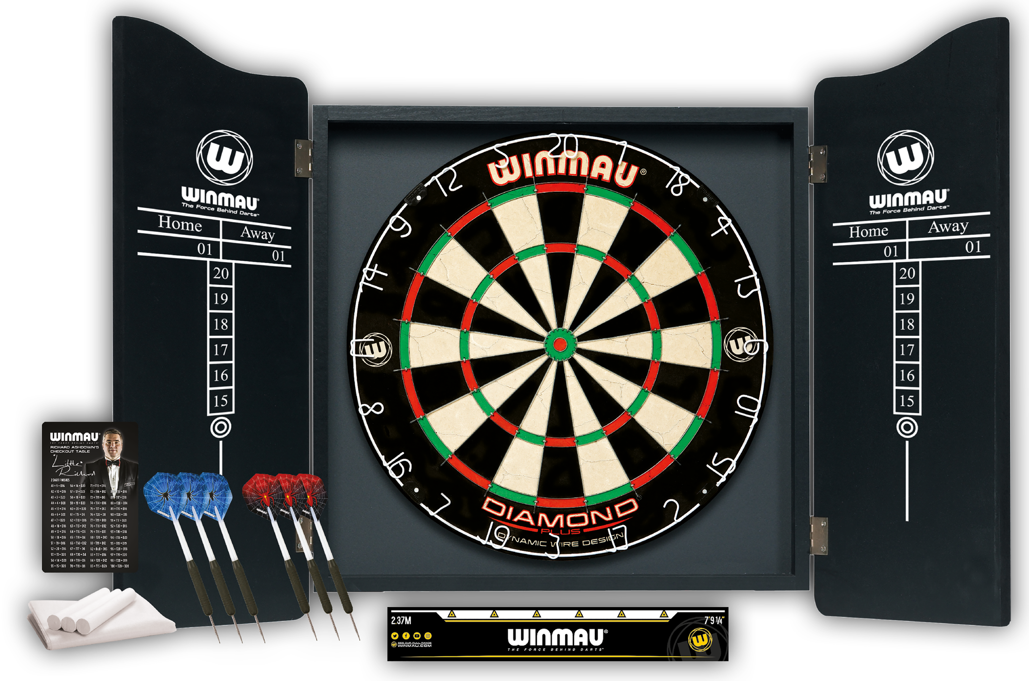 Winmau Professional Dart Set includes Diamond Plus Dartboard