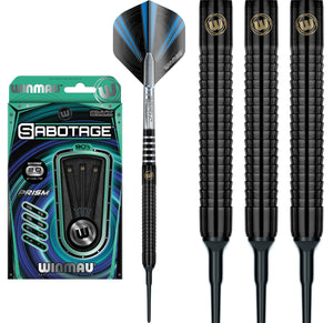 Winmau Sabotage - Black - Soft Tip - 90% Tungsten Darts - 20g