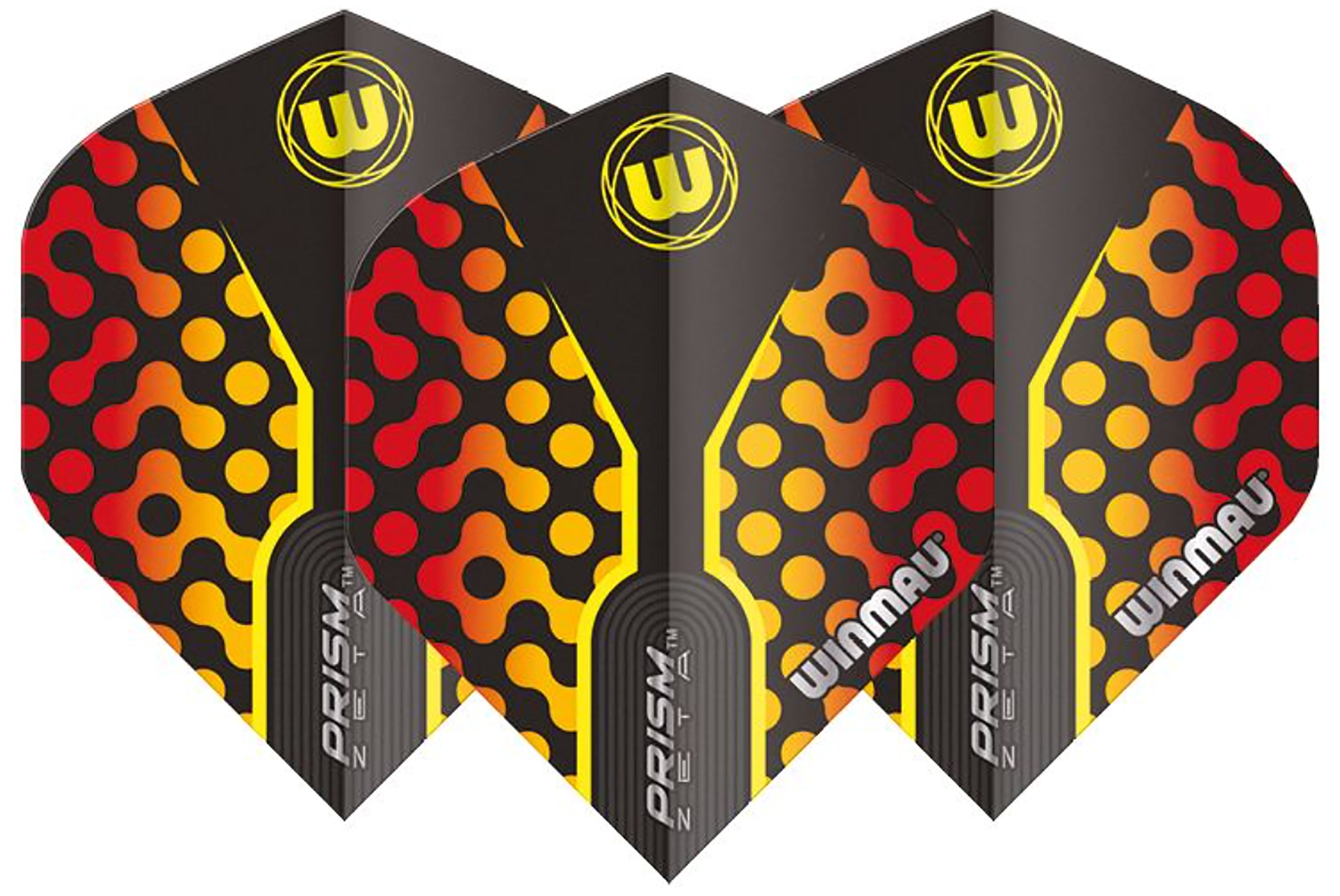 Winmau Prism Zeta - Standard Shape - Black Yellow & Red Dart Flights
