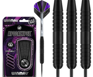 Winmau Apocalypse - Black Coated - Brass Darts - 23g 25g