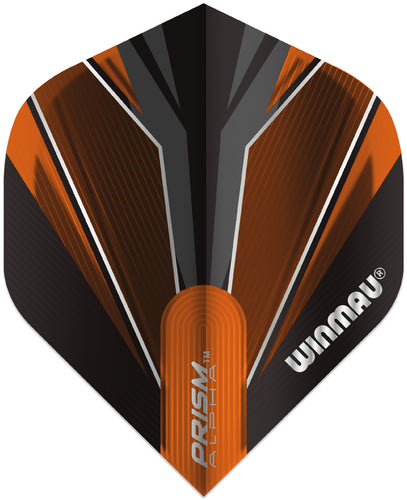 Winmau Prism Alpha Flights - Standard Shape - Black & Orange