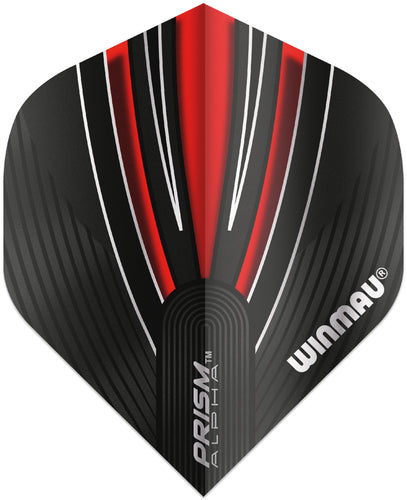 Winmau Prism Alpha Flights - Standard Shape - Black & Red