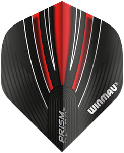 Winmau Prism Alpha Flights - Standard Shape - Black & Red