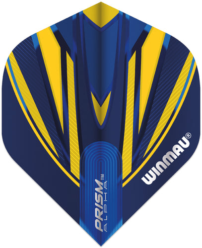 Winmau Prism Alpha Flights - Standard Shape - Blue & Yellow