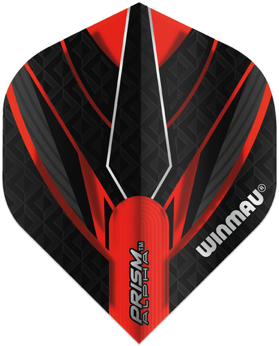 Winmau Prism Alpha Flights - Standard Shape - Red & Black