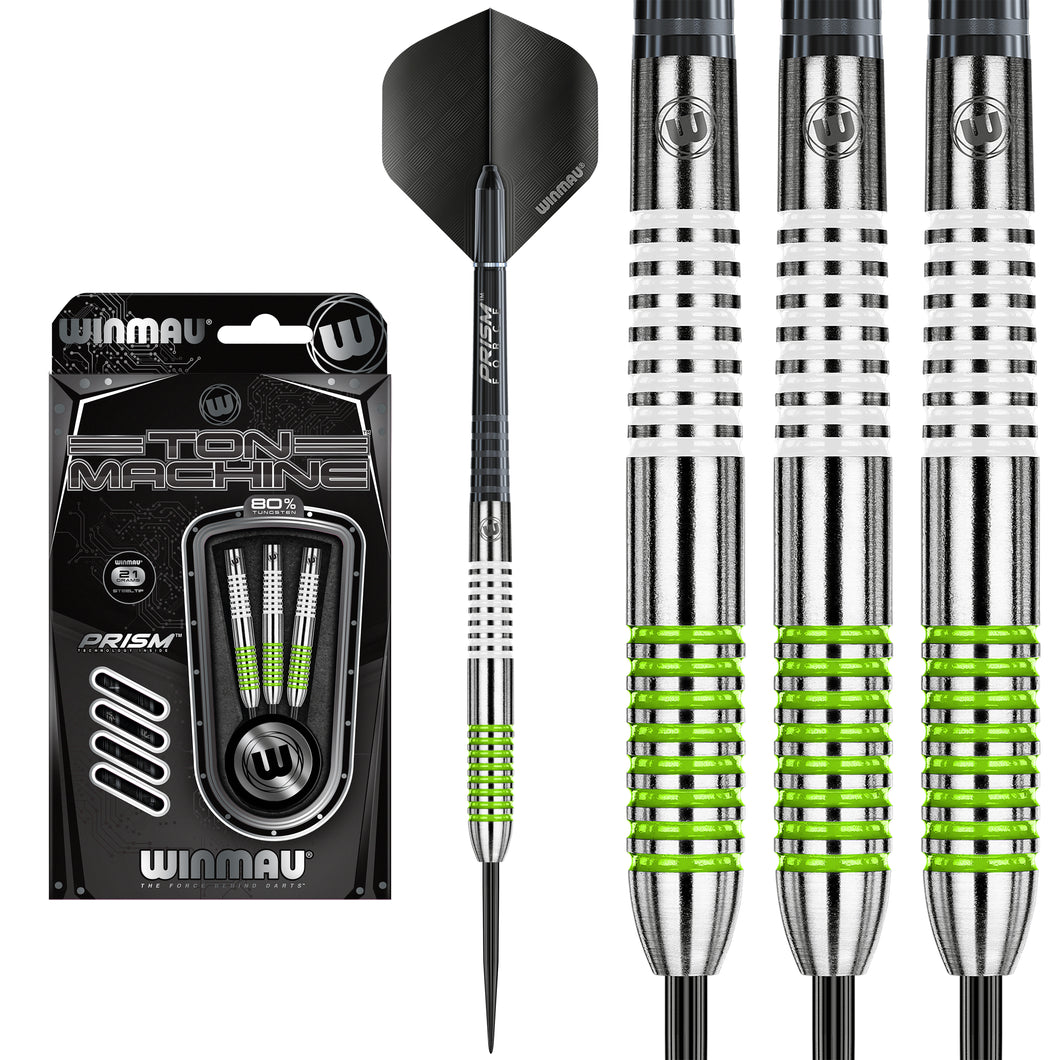 Winmau Ton Machine Green / White 80% Tungsten Darts - 21g 23g 25g 27g