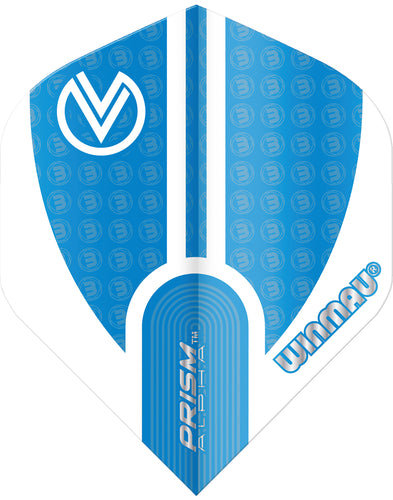 Winmau - Prism Delta - Dart Flights - 100 Micron - Standard - Vincent van der Voort - VvdV - Blue / White