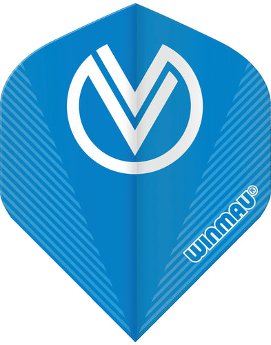 Winmau - Prism Delta - Dart Flights - 100 Micron - Standard - Vincent van der Voort - VvdV - Blue