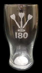 Darts 180 Engraved Pint Glass