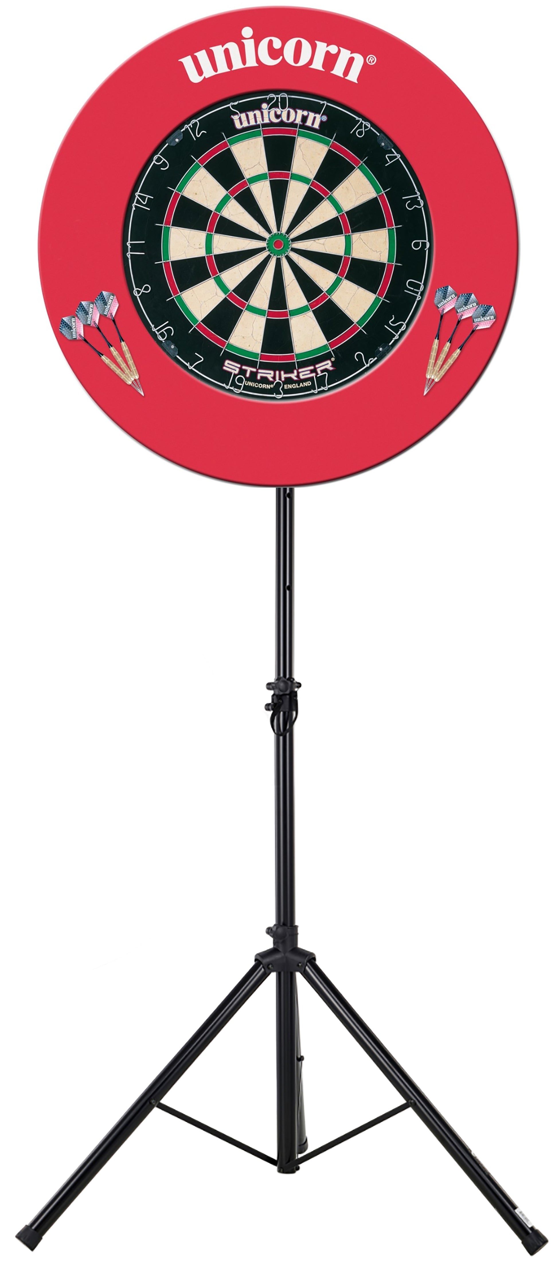 Home Darts Kit - Dart Stand - Unicorn Striker Dartboard & Surround - 2