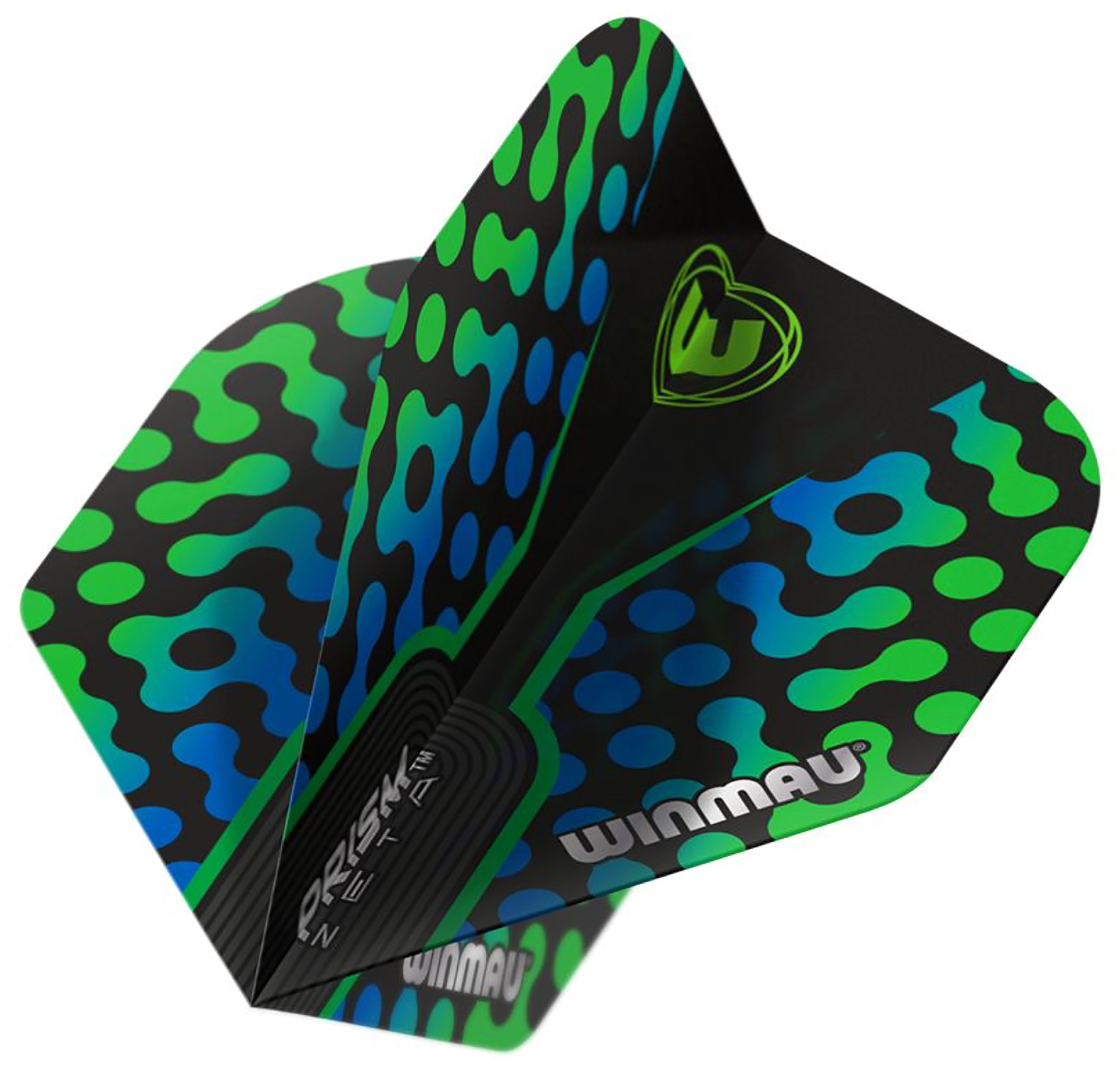 Winmau Prism Zeta - Standard Shape - Black Green & Blue Dart Flights