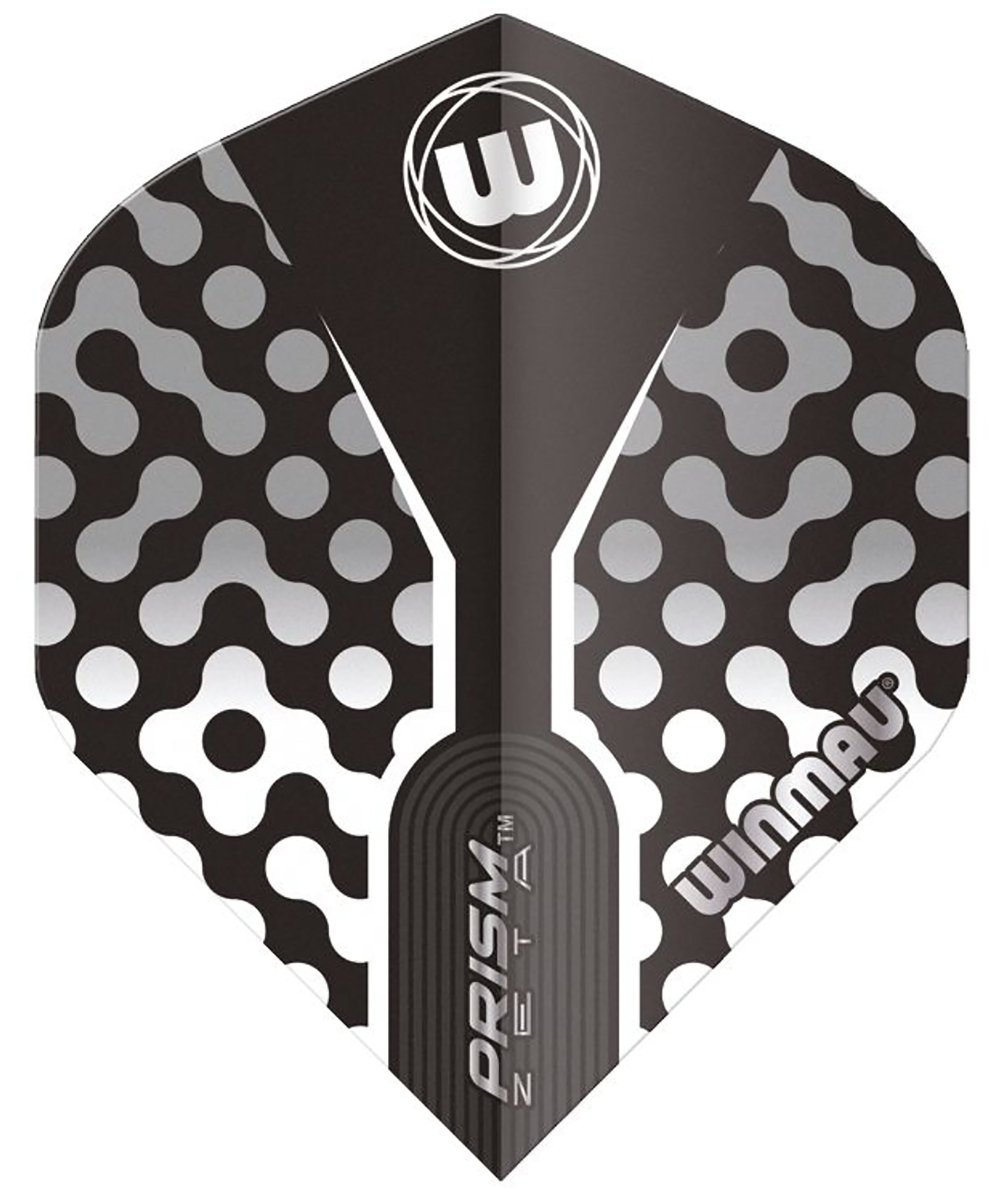 Winmau Prism Zeta - Standard Shape - Black Grey & White Dart Flights